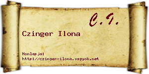Czinger Ilona névjegykártya